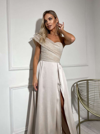 Elegant Formal Asymmetrical Maxi Dress